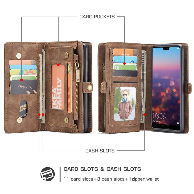 Для Huawei P30 Lite Pro Mate 20 P20 Чехол кожаный флип ударопрочный 360 чехол кошелек для Honor 20s RU