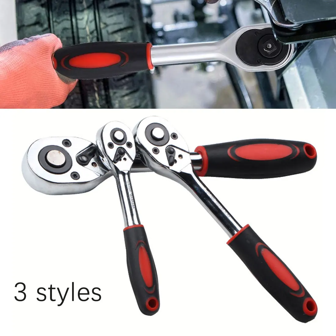 

Ratchet Wrench 1/4" 3/8" 1/2" 24 Teeth Telescopic Ratchet Socket Wrench Tool Plate Ratchet Handle Wrench