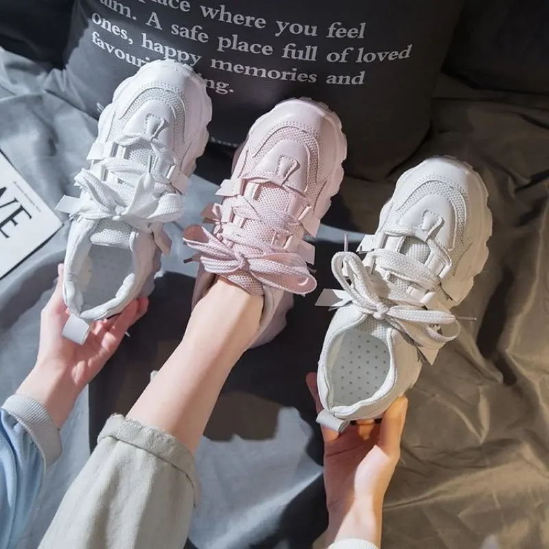 Женские кроссовки с вулканизированной подошвой белые для бега повседневная