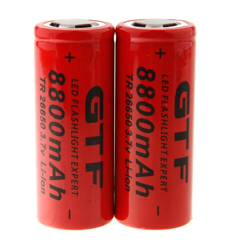 

Gtf 26650 8800Mah Lithium Batterij Oplaadbare Batterijen 26650 8800Mah Batterij Voor High Power Zaklamp