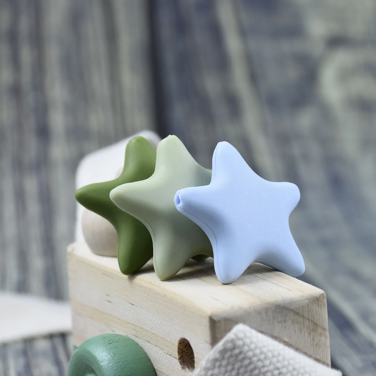 Mordedores de silicona con estrellas para beb&eacute;, varillas de silicona para morder, productos para enfermera, regalo para Baby Shower, 50 Uds.-3