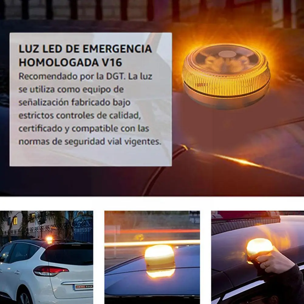 Dgt Usb Rechargeable Car Emergency Beacon Light V16 Magnetic Help Induction Approved Strobe Flashing Flash E8j0 |