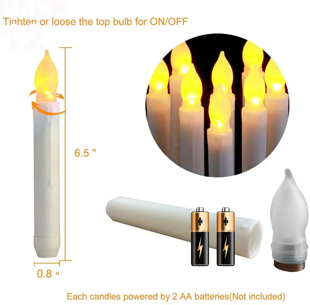 Беспламенные Свечи Чайные свечи конусные с пультом дистанционного управления