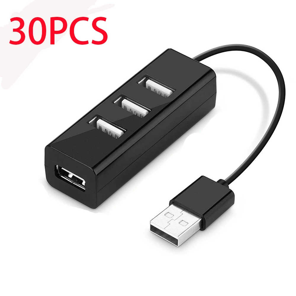 

30PCS USB Hub 4 Port Expander Adapter USB 2.0 Hub Multi USB Splitter USB-Hub Card Reader For PC Computer Accessories