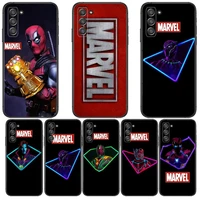 marvel avengers logo phone cover hull for samsung galaxy s8 s9 s10e s20 s21 s5 s30 plus s20 fe 5g lite ultra black soft case
