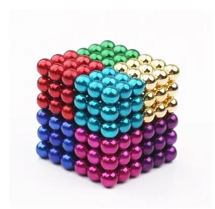 Eight Color Новинка, 5 мм, 216 шт., магнитный магический куб, Bucky Puzzle Magcube, блоки, Neo Cube Balling с металлической коробкой - Цвет: Eight Color