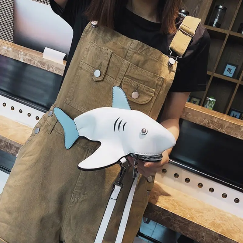 

Personality Design Cross Body Bags Shoulder Bag Novel Shark Shape Clutch Purses Adjustable