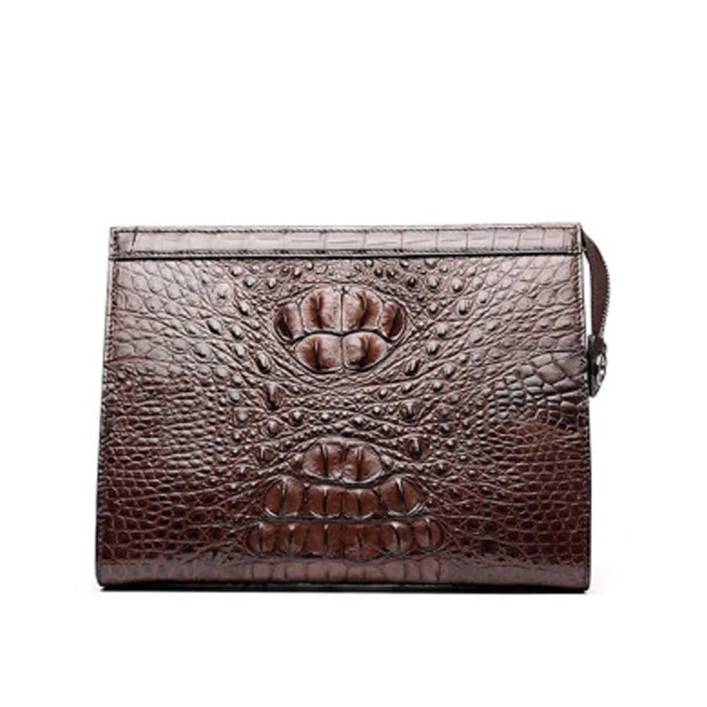 

menggeka new Thailand crocodile leather handbags male Hand caught bag leisure package men clutch bag male wallet black