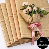 flower packing material english newspaper bouquet gift wrapping paper kraft paper sunflower wrapping paper fashion andcontracted