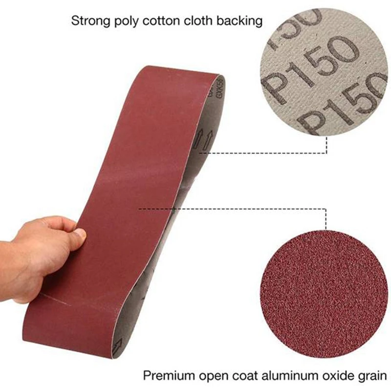 

Sanding Paper 4 x 36 Inch Alumina Frosted Belt-60, 80, 100, 120, 150, 180, 240 Grains-14 Pack
