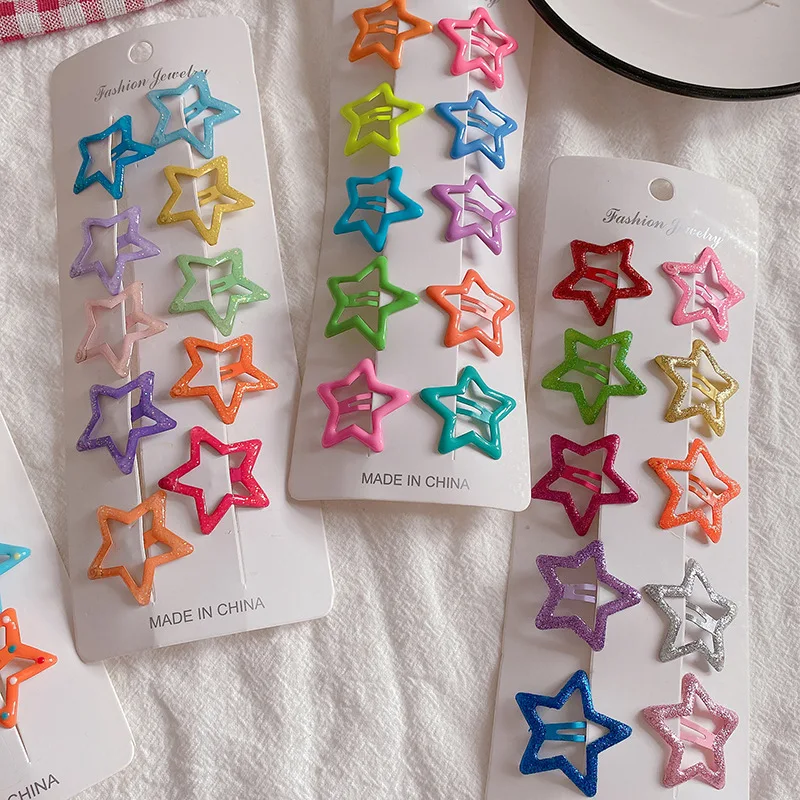 

10PCS/Lot Korean Candy Color Children Hair Clips Hairpins Barrettes Baby Girls Snaps Clip Hairpins Haiclip Sweet Baby Hair Clips