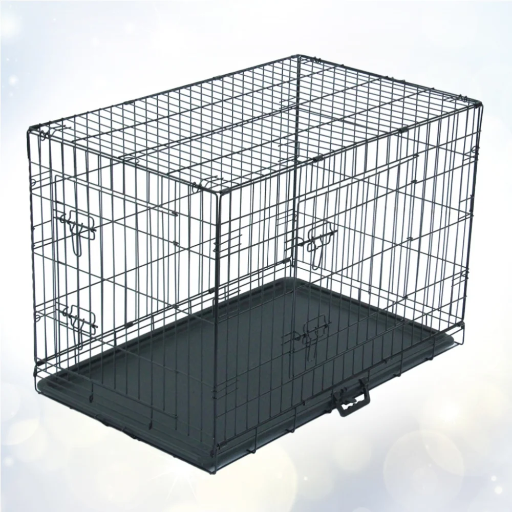 

36" Pet Kennel Cat Dog Folding Steel Crate Animals Playpen Wire Metal