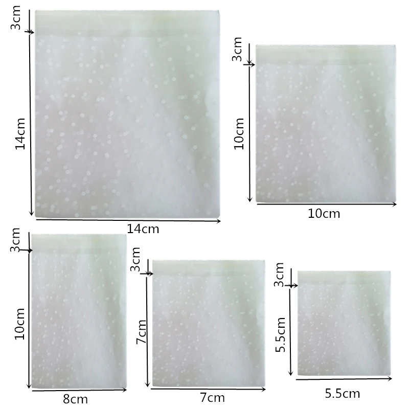 100 шт. пластиковые прозрачные пакеты в горошек | Дом и сад