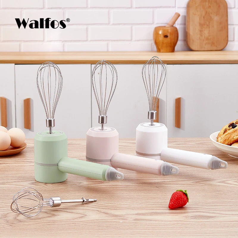 

Walfos Electric Hand Mixer 5 Speed Cordless Rechargeable Admixer Egg Cream Whisk High Power Dough Blender Egg Mixer Kitchen Tool