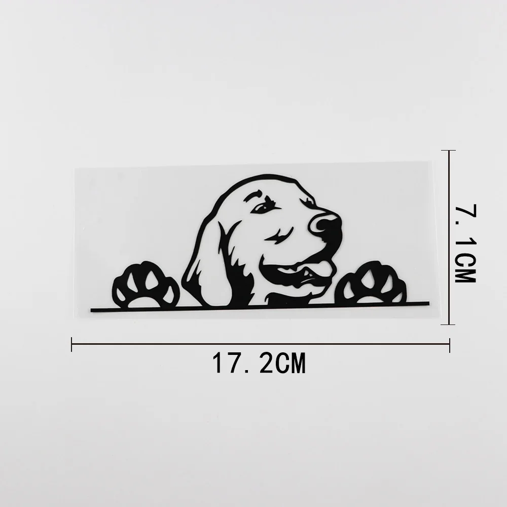 

Creative Golden Retriever Dog Peeking Vinyl Car Sticker Black/Silver 17cm*7cm
