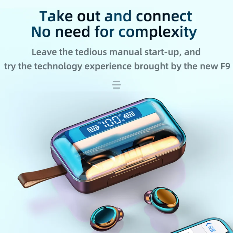 TWS-стереонаушники 09 9D с поддержкой Bluetooth 5 0 и зарядным футляром на 2200 мА · ч |