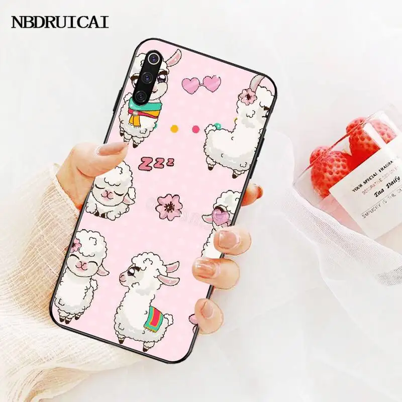 PENGHUWAN Kawaii Милая лама Альпака DIY окрашенная блестящая фотография для Redmi Note 8 8A 7 6 6A 5