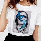 Женские футболки, Сексуальная футболка с цветочным принтом и красивым принтом, Топ Harajuku, эстетическая футболка, летняя модная женская Повседневная футболка с коротким рукавом