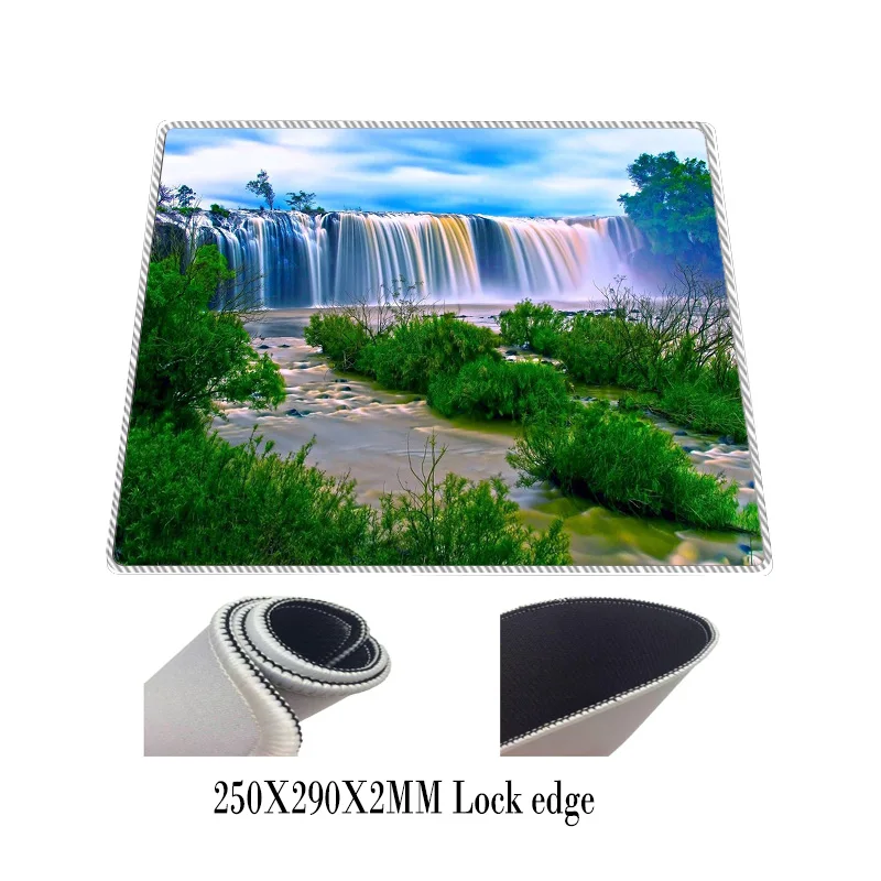 

Mairuige Waterfall Computer Game Player Mouse Pad Large Non-slip Mouse Pad Keyboard Table Mat Suitable for Keyboard Peripherals
