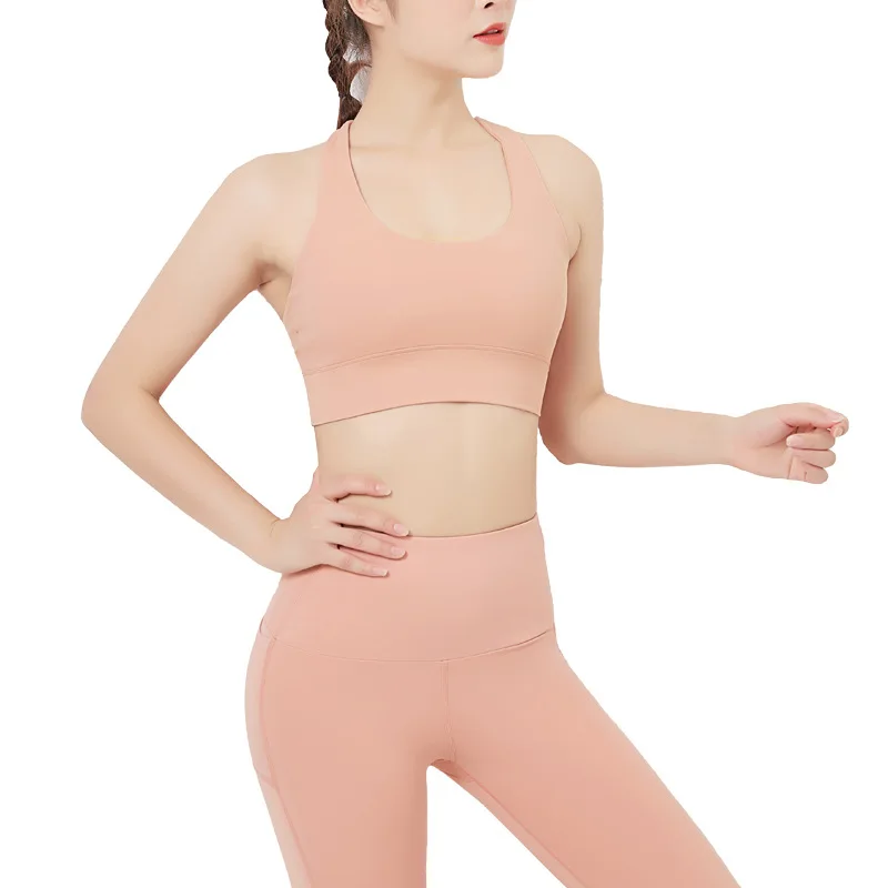 

Fashion sports bra new beautiful back breathable tight-fitting yoga fitness running vest underwear ladies outer wear