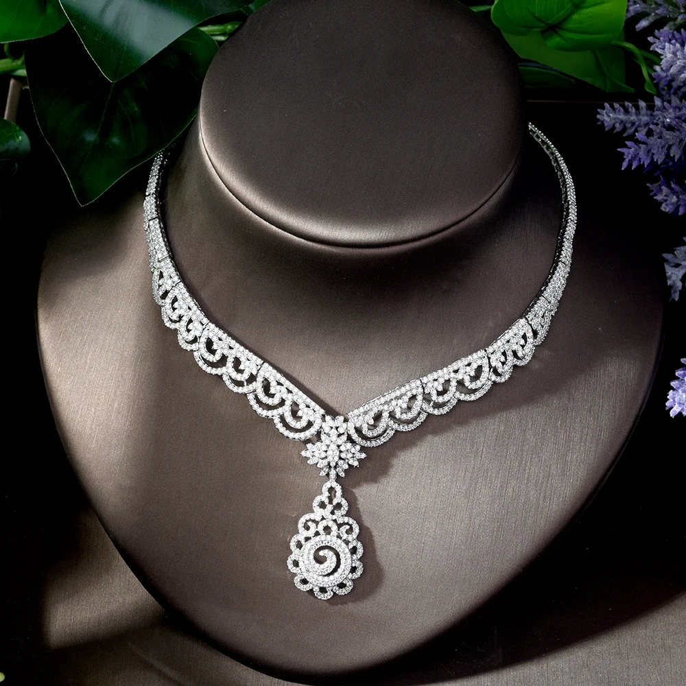 HIBRIDE красивый цветочный дизайн Дубай ювелирные наборы для женщин элегантный