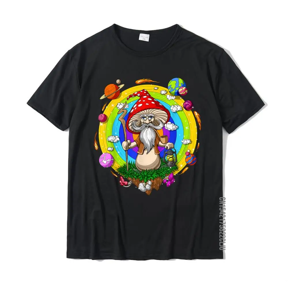 Hippie Mushroom Wizard Fantasy Fungi Psychedelic Festival T-Shirt T Shirt Brand Custom Cotton Men Tees Casual
