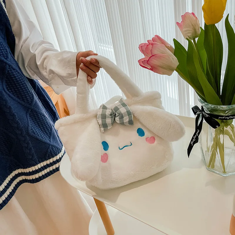 Kawaii Cinnamoroll Sanrio Plush Bag My Melody Anime Handbags Kt Cat Purin Dog Kuromi Plushie Free Shipping Backpack for Girls