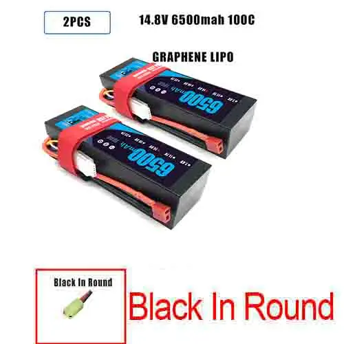 2PCS4S6500HARDBLACK DXF Lipo 4S Батарея жесткий чехол 14,8 V 5200 мА/ч, 6500 мА/ч, 50C 100C 200C AKKU для 1:8 1:10 RC автомобиль E Багги Truggy Грузовик Лодка - Цвет: 2PCS4S6500HARDBLACK
