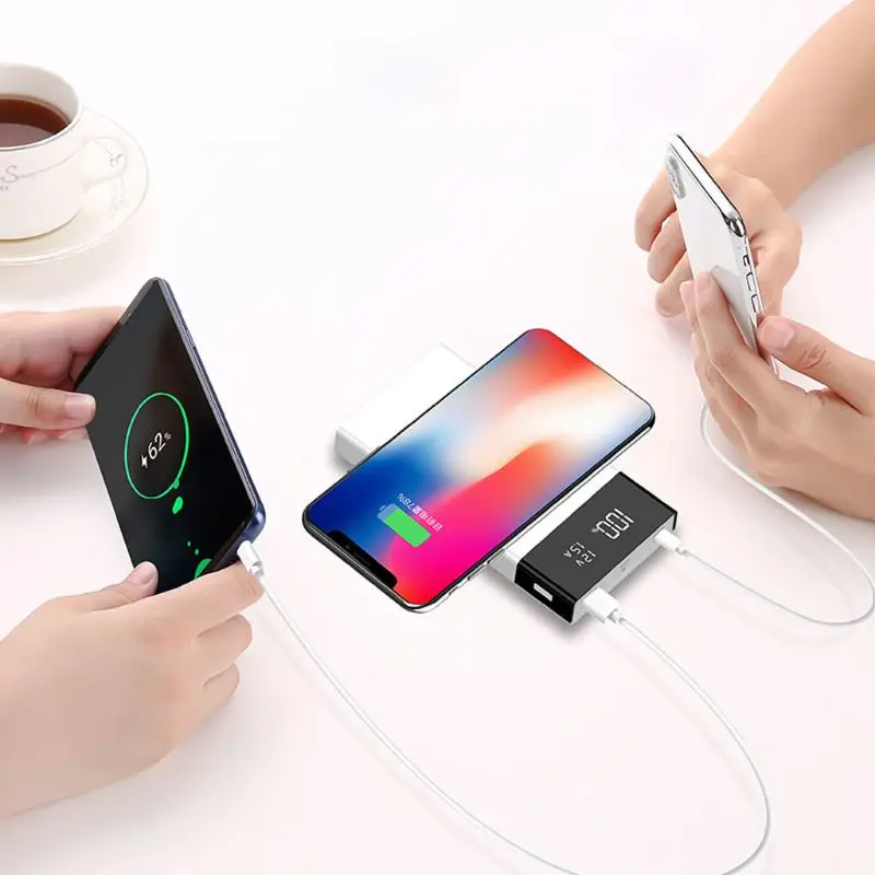 Новинка 6x18650 аккумулятор DIY Qi Беспроводное зарядное устройство QC3.0 USB Type C PD Power Bank