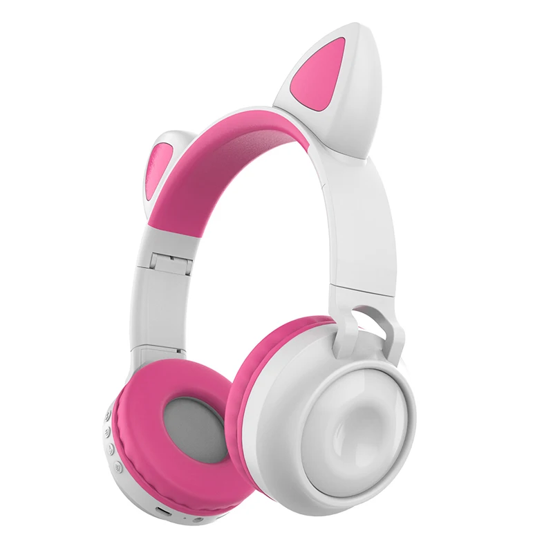 

LED Cat Ear Noise Cancelling Headphones Bluetooth 5.0 Girls Kids Headset Support TF Card USB Rechargeable With Mic New Arrival