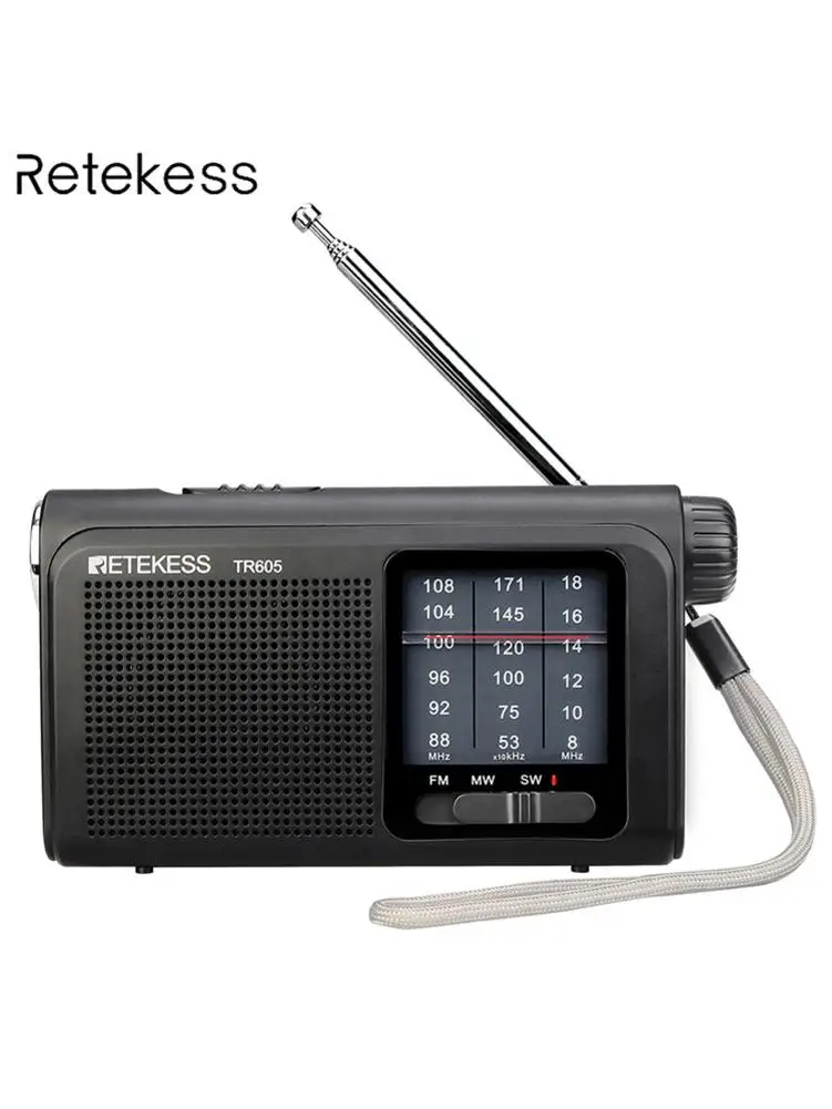 Беспроводной 3 диапазоновый приемник радио Поддержка FM/MW/SW Портативный FM антенна