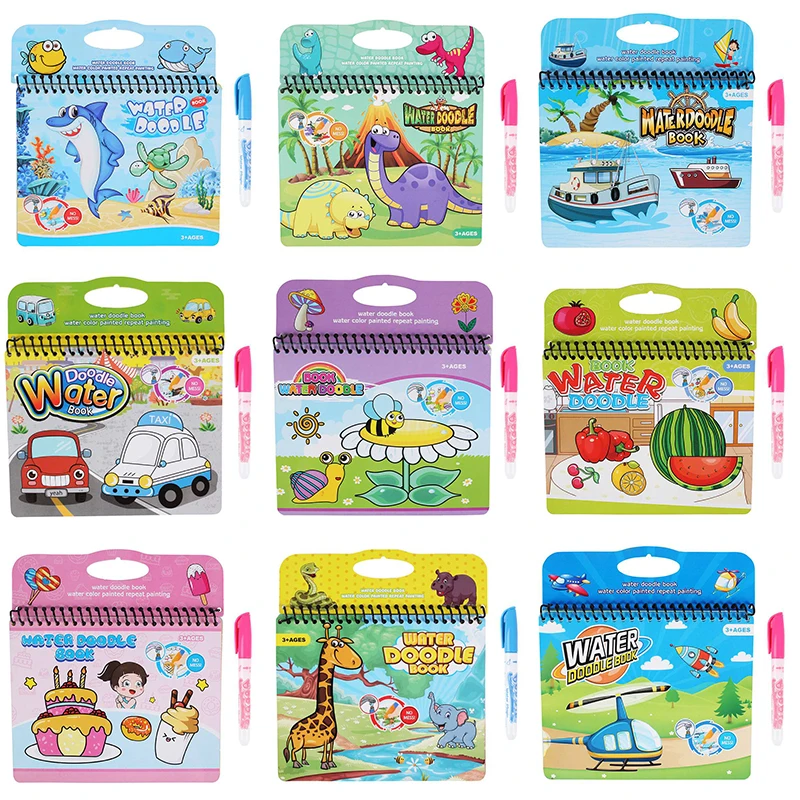 

Coloring Book Water Drawing Book Learning Painting & Pen For Kids Magic Doodle