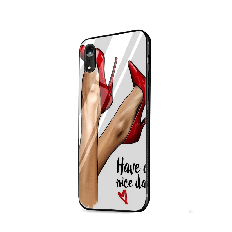 

Queen heels Tempered Glass phone case For iPhone 11 Pro Max SE 2020 6 6s 7 8 Plus X XS XR Max 5 5s SE Cover