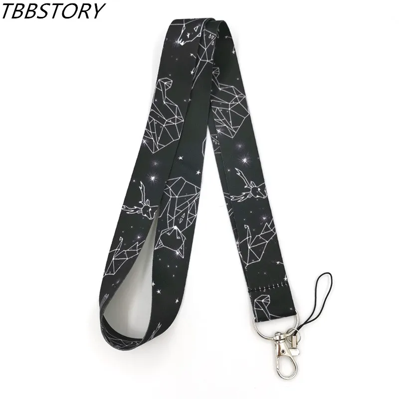 

12Pcs Starry Animal Neck Strap Lanyard for Keys USB ID Card Badge Holder Mobile Straps Hang Rope Lanyards Phone Accessory