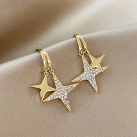 korean fashion classic star pendant gold earrings for women2021 new luxury party girl accessories jewelry student earrings