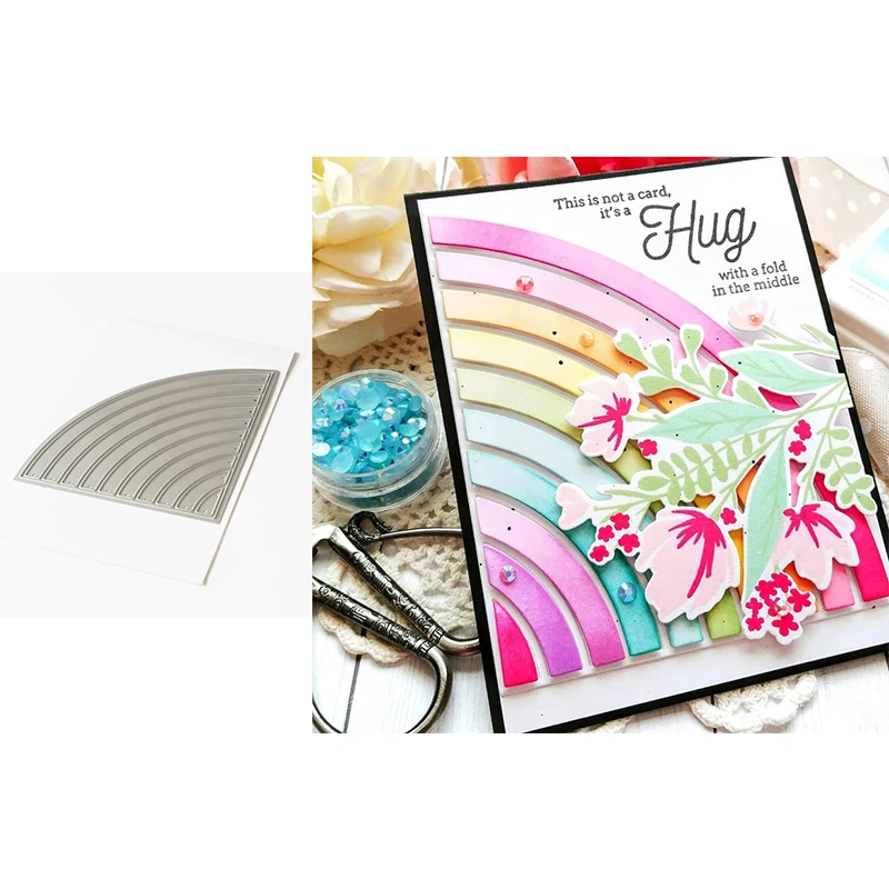 

Цветной блок Радужный фон рамка металлические пресс-формы для нового альбома «сделай сам» для скрапбукинга Новые тисненые карты для рукоделия 2020