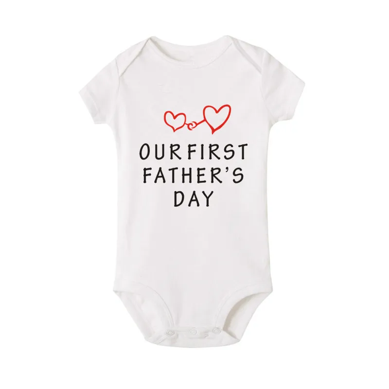 Новый мультфильм Father's Day детские комбинезоны с печатью для новорожденных