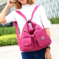 waterproof nylon backpack women large capacity shoulder bag femal purses and handbags solid color luxury designer for shopper