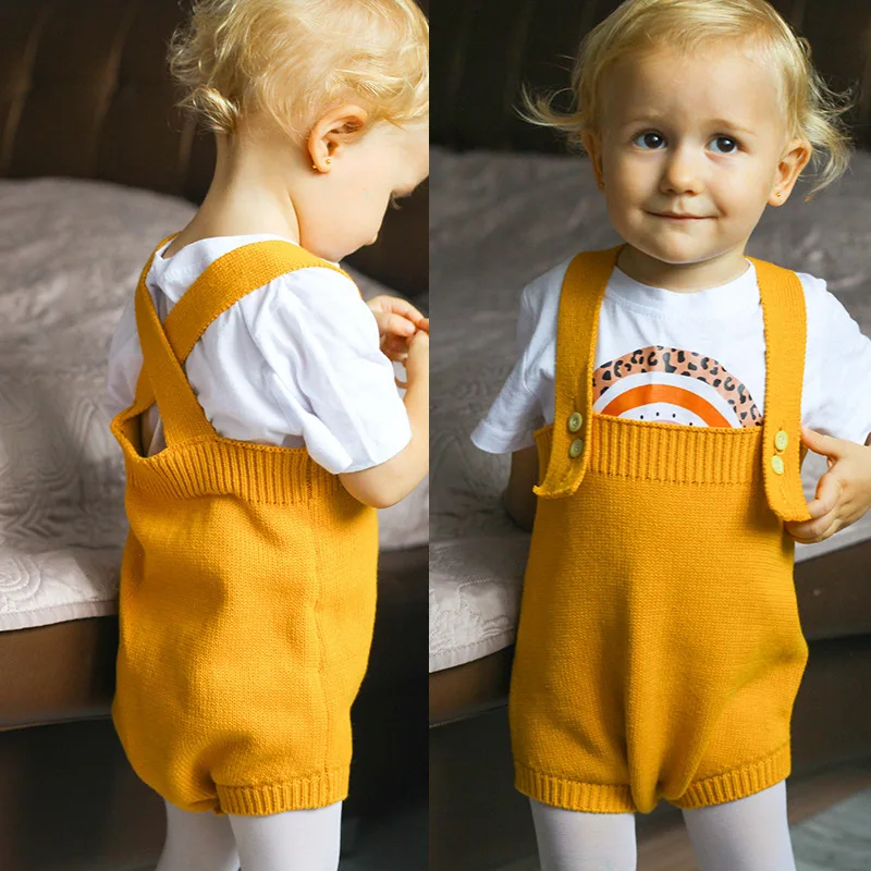 

Newborn Baby Clothes 2021 Sleeveless Autumn Toddler Girls Boys Jumpsuit Newborn Knitting rompers 1-2 Years Old Clothes