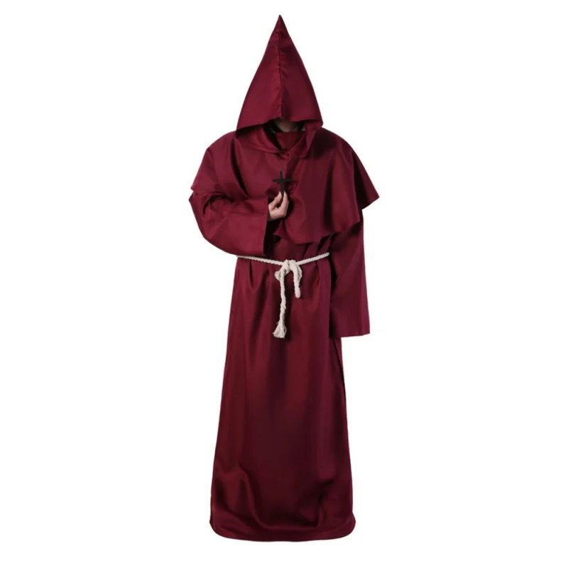 Хэллоуин монах с капюшоном мантия накидка Friar Средневековый Ренессанс Priest