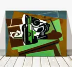 Художественный Рисунок JUAN GRIS-Still Life #1, печать на холсте 12x8 дюймов-кубист, кубизм, абстрактные холщовые постеры и принты, скандинавский декор стен