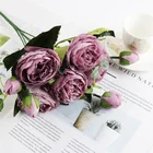Маленькие пионы на 5 головок в Корейском стиле, маленькая ручка, букет из 5-ти розовых персидских роз, искусственный цветок для домашней свадебной церемонии