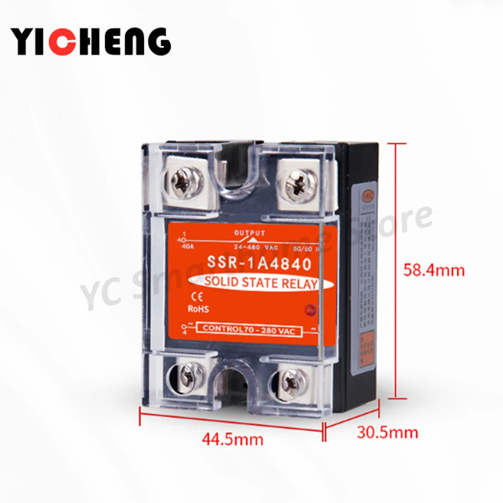 

high quality DC control AC Voltage relay Single-phase solid state relay Transparent shell SSR-DA relay control voltage radiator