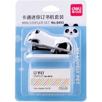 1 pc cartoon mini panda stapler set school office supplies stationery paper binding binder book