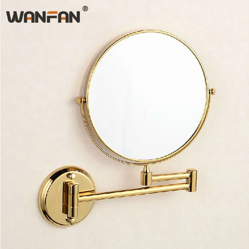 Зеркала для ванной 8 дюймовые двойные Золотые 1x3 Лупа медная Косметическая ванная