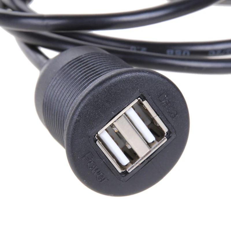 VODOOL 1 м USB 2,0 монтажный кабель USB штекер 2 USB2.0 Женский удлинитель сплиттер для грузовика прицепа лодки с водонепроницаемой крышкой