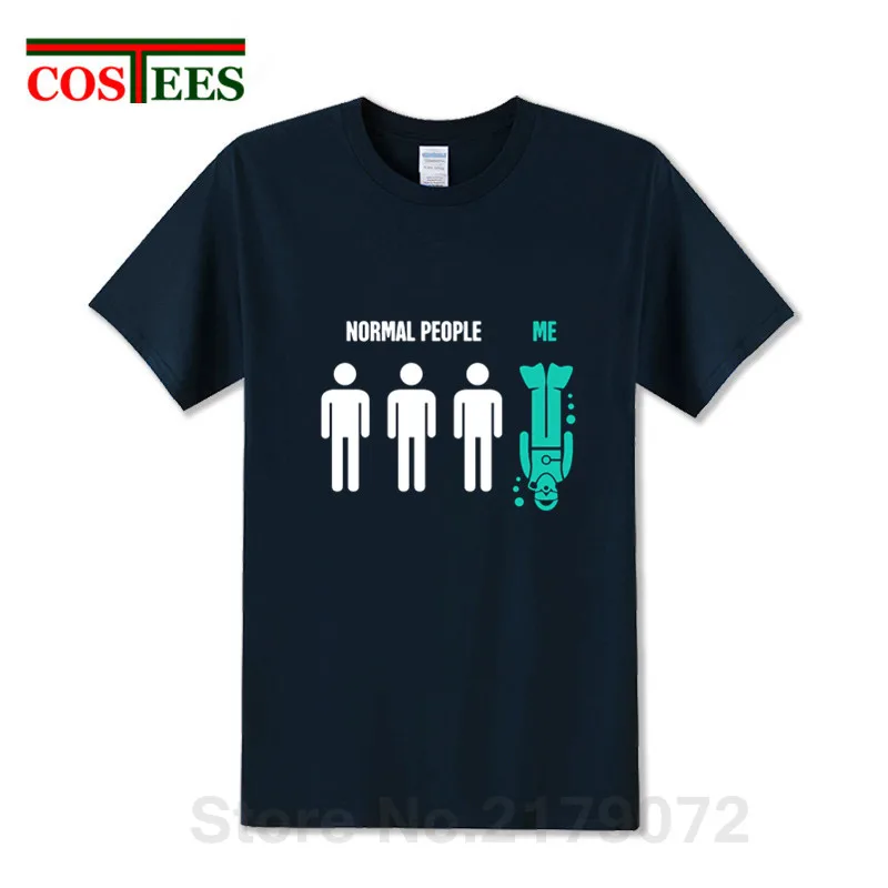 Забавный дизайн с перевернутым дном нормальные люди я дайвинг футболка для