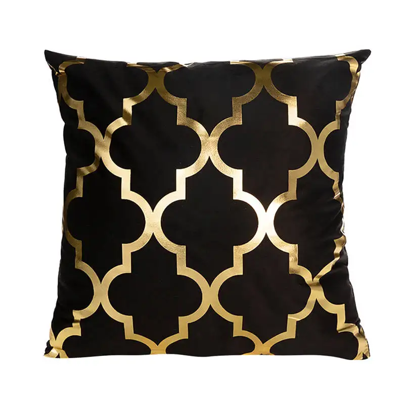 2019 Hot Fashion Polyester Gold Letter Pillow Case Sofa Waist Cushion Cover Home Decor decorative pillows cushion cover 661DT10 | Дом и сад