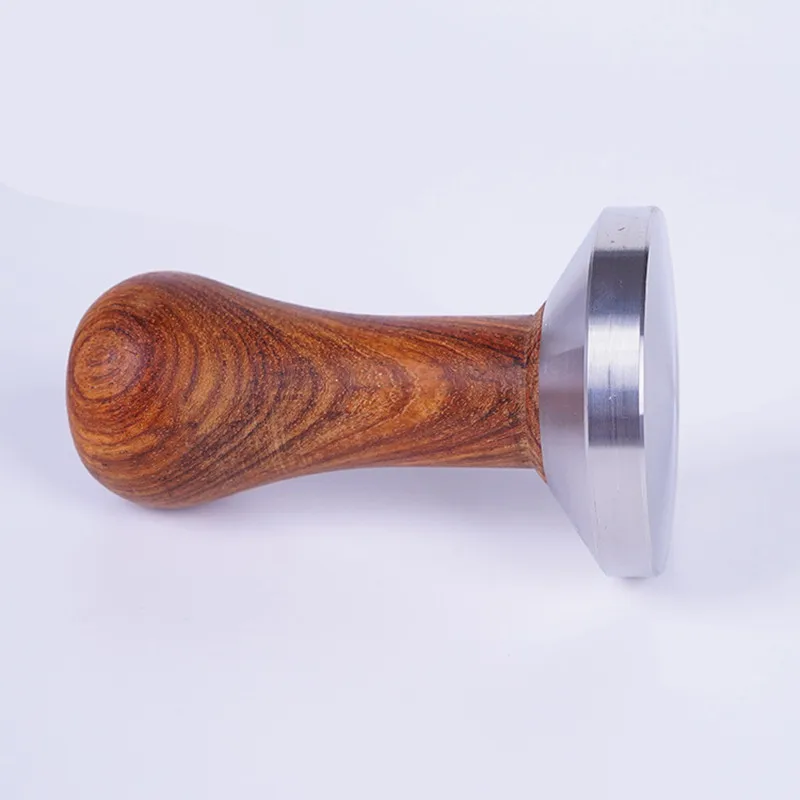 

Coffee Tamper 58mm Barista Espresso Base Coffee Bean Press Stainless Steel Flat Base Professional Wooden Coffee Bean Press