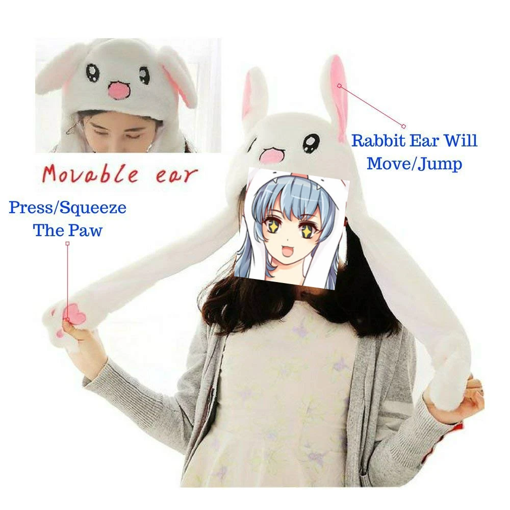 Симпатичные прыжки кролика Кепка перемещение уши шляпы Ins вечерние Moving головной